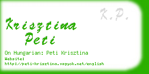 krisztina peti business card